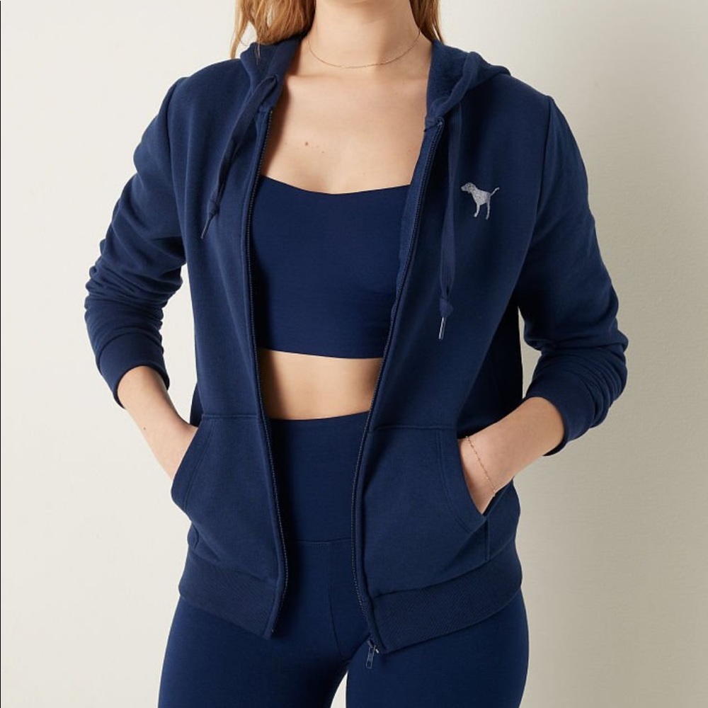 Pink everyday lounge perfect full-zip hoodie